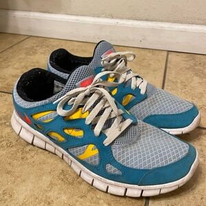 Nike Blue and Yellow Running Sneakers